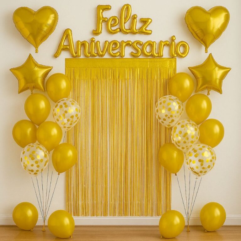Kit Balão Metalizado Cortina Bexiga Feliz Anivers