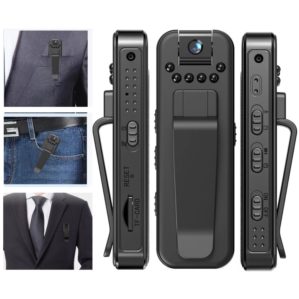 Mini Câmera Corporal Espiã de Segurança Gravação de Esportes ao Ar Livre, Aulas e Reuniões com Video