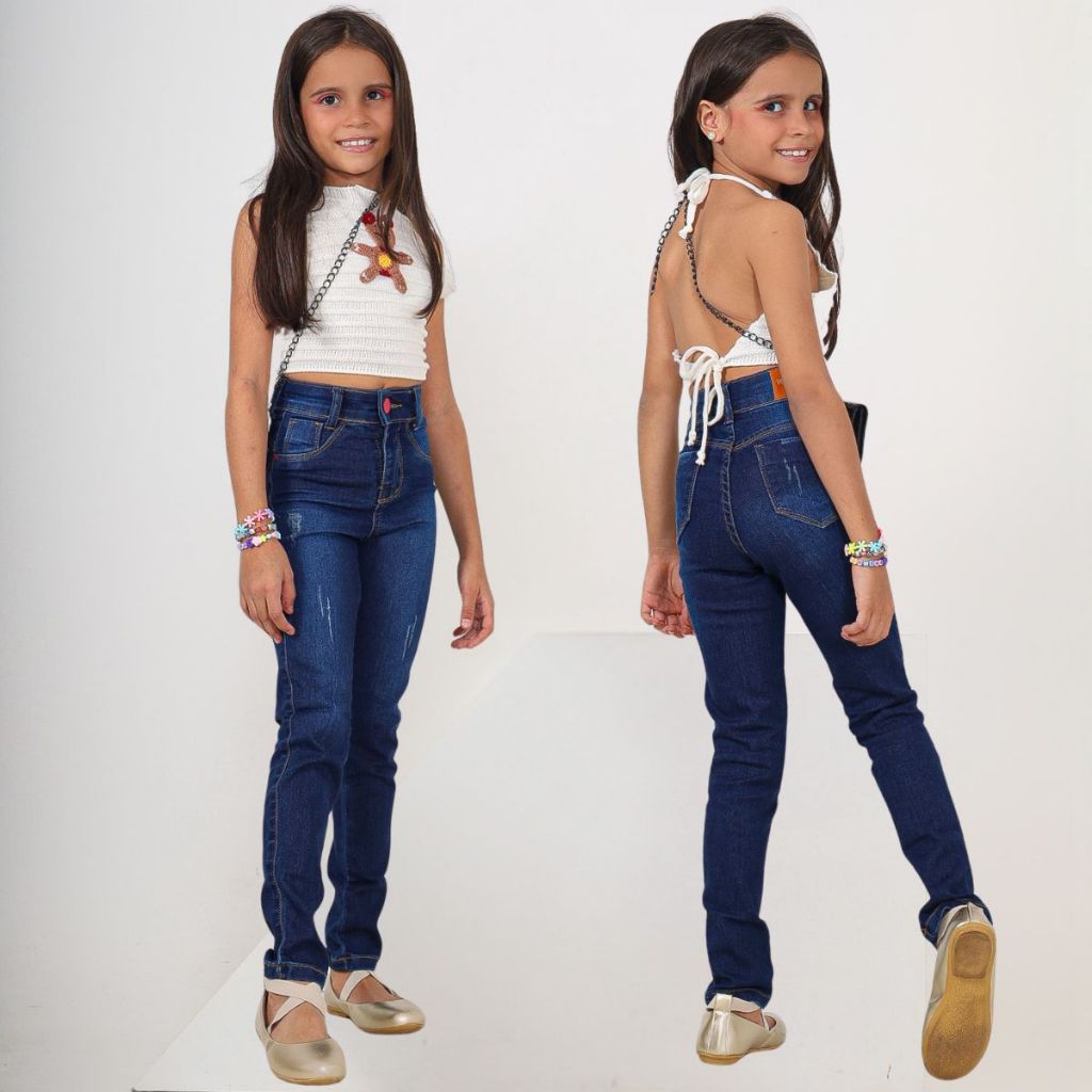 CALÇA SKINNY Jeans Infantil Juvenil Meninas 2 a12 blogueirinha confortável elastano tendência escola