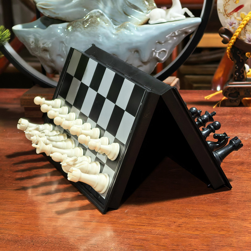 Jogo Xadrez Tabuleiro Magnético Dobrável Peças C/ Imã Estojo Pronta Entrega Envio Imediato-AA