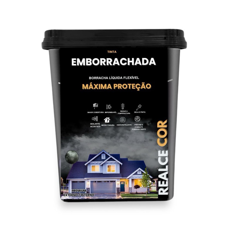Tinta Emborrachada RealceCor Hidrorepelente Premium 18 L Resistente Antimofo Cobre Microfisuras