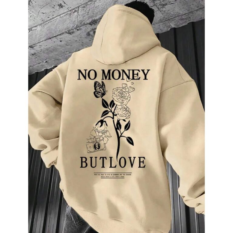 Moletom Canguru No Money But Love Capuz e Bolso Fl