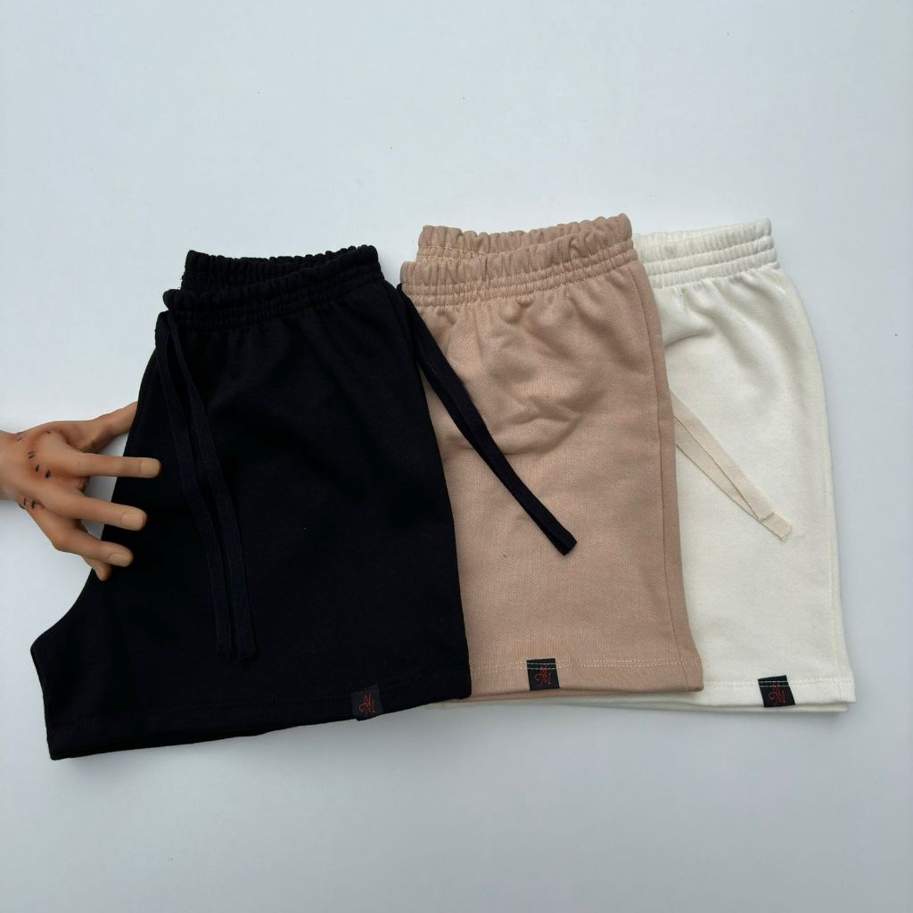 Kit 3 short feminino basico feminino de moletom bermuda feminina basica short curto short moletom fe