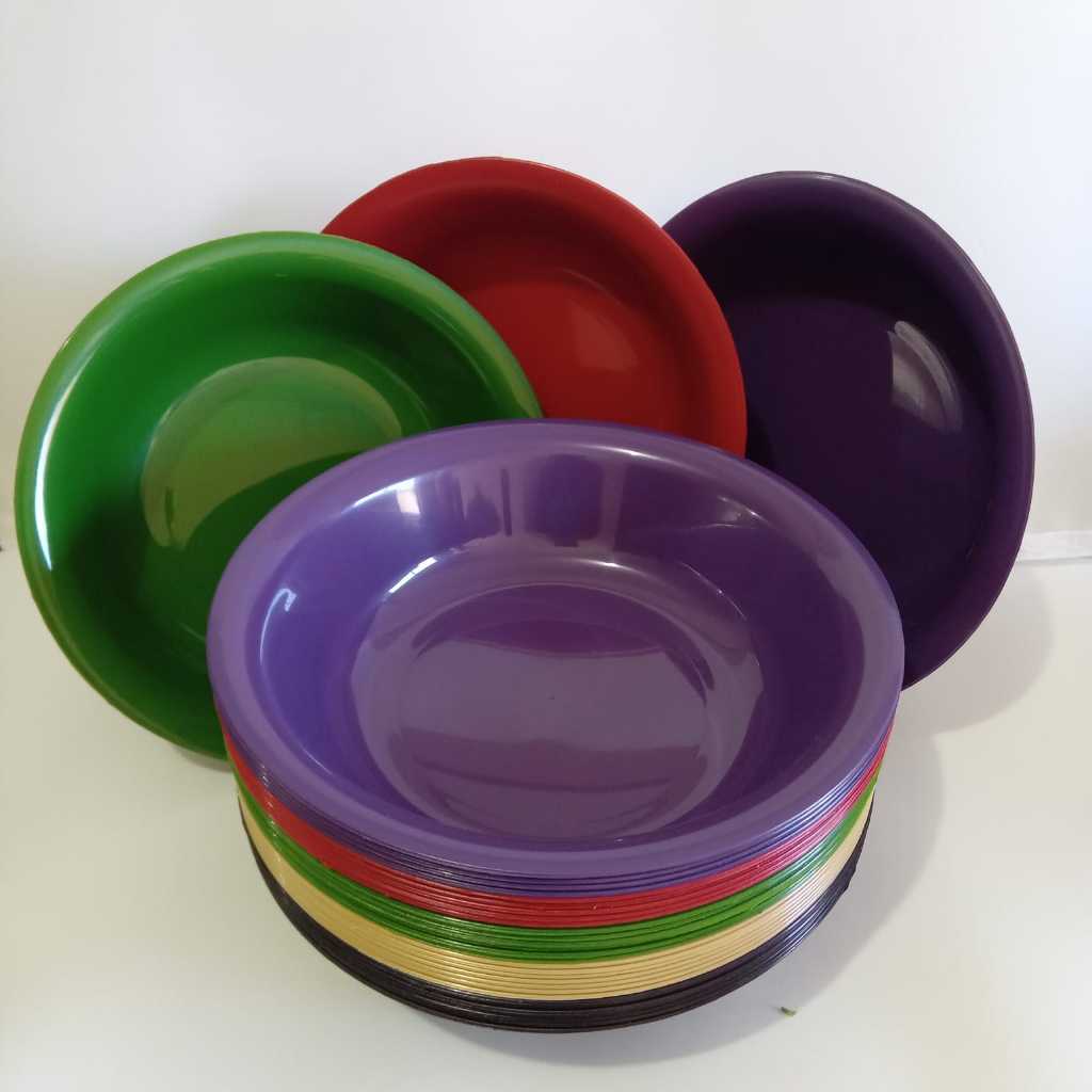 Prato Tigela Fundo Bacia 1.200ml; Kit 4,6,12,16 ou 24 Itens(Plástico). Escola/Festas/Infantil/Cozinh