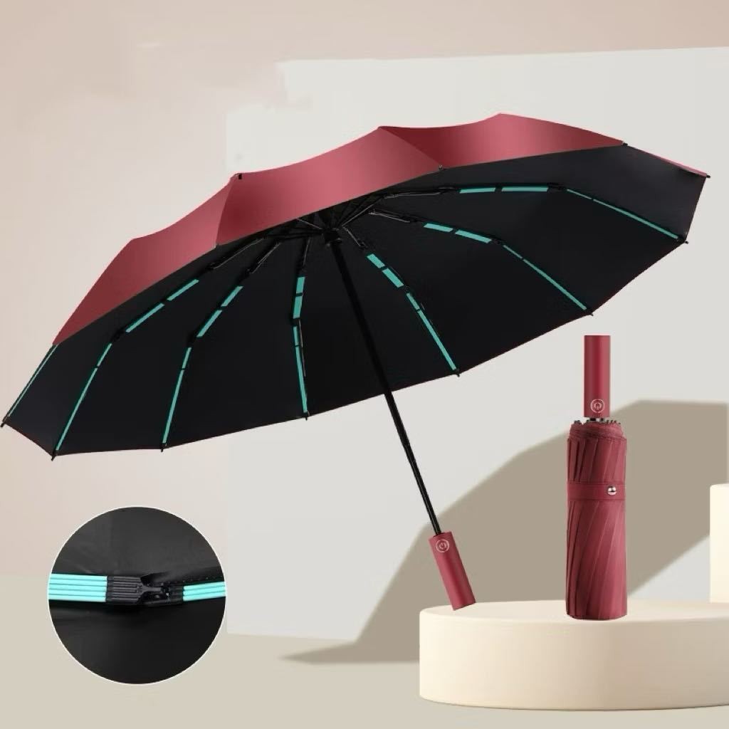 Guarda Chuva Automático Sombrinha Grande Proteção Solar Blackout Reforçado Dobrável 10 varetas Envio