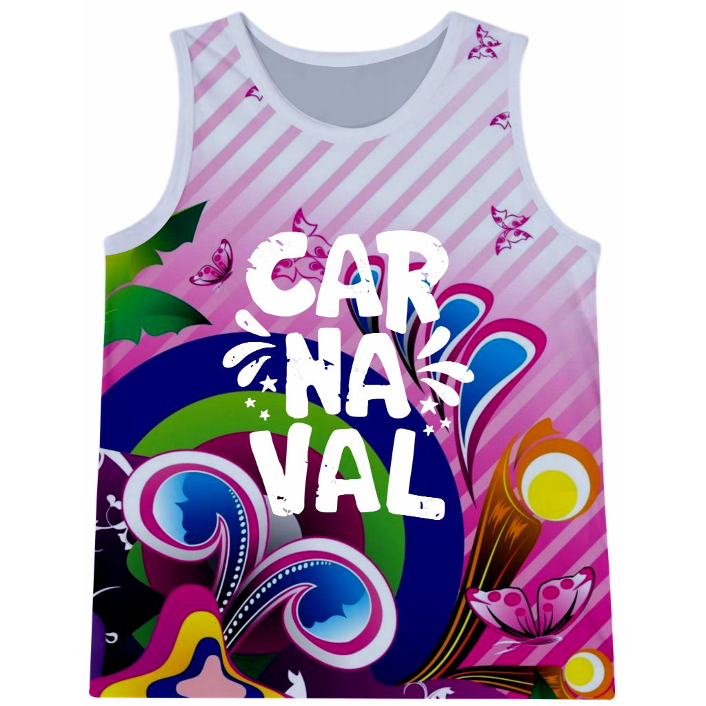 Camisa sem manga Abadá Carnaval Lilás Poliéster