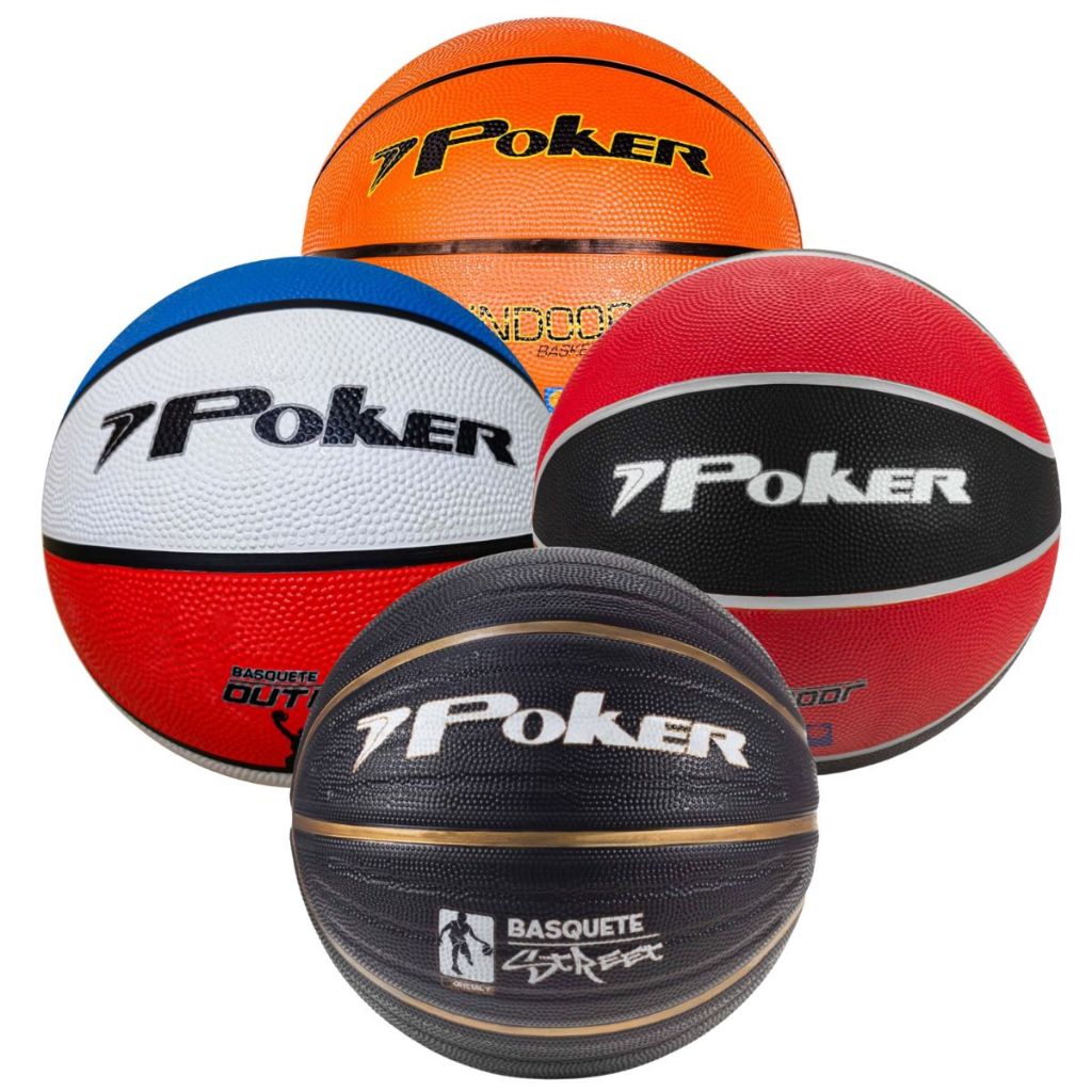 Bola de Basquete Outdoor/Indoor N° 7 OFICIAL Poker – Para uso em quadra externa area aberta e na rua