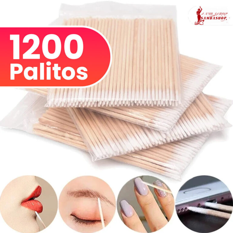 Kit 100/300/600/1200 Palitos Com Algodão De Limpe