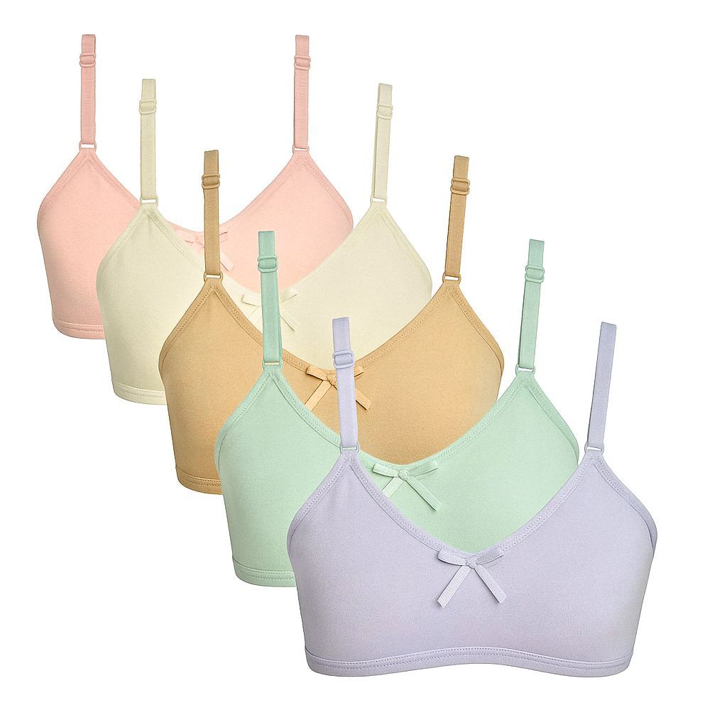 Kit Sutiã Juvenil Algodão Infantil Menina Moça Cotton Com Abertura Atrás