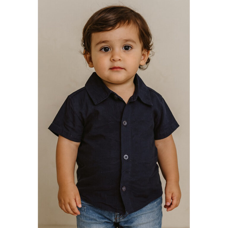 Camisa Infantil Manga Curta Social Menino Elegante