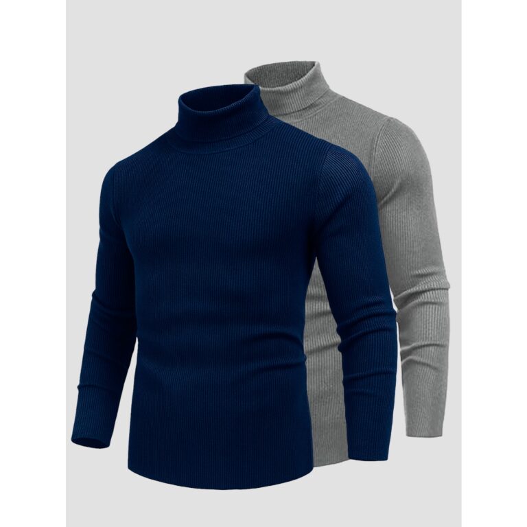 Kit 2 Blusa Cacharrel Sueter Masculina Canelada Go