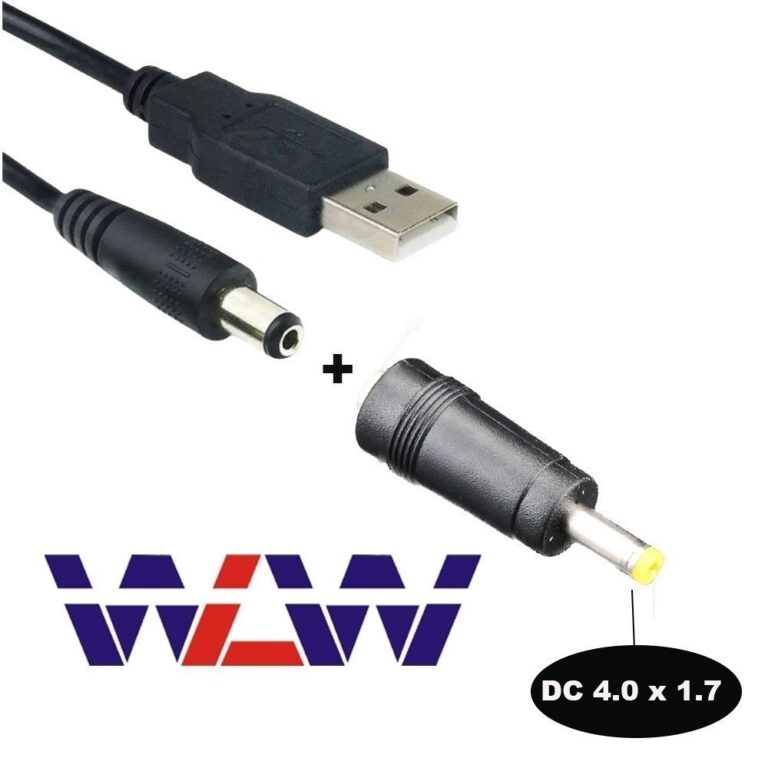 Cabo De Forca Usb Macho 5,5mmx2,5mm + adpt 4.0*1.7