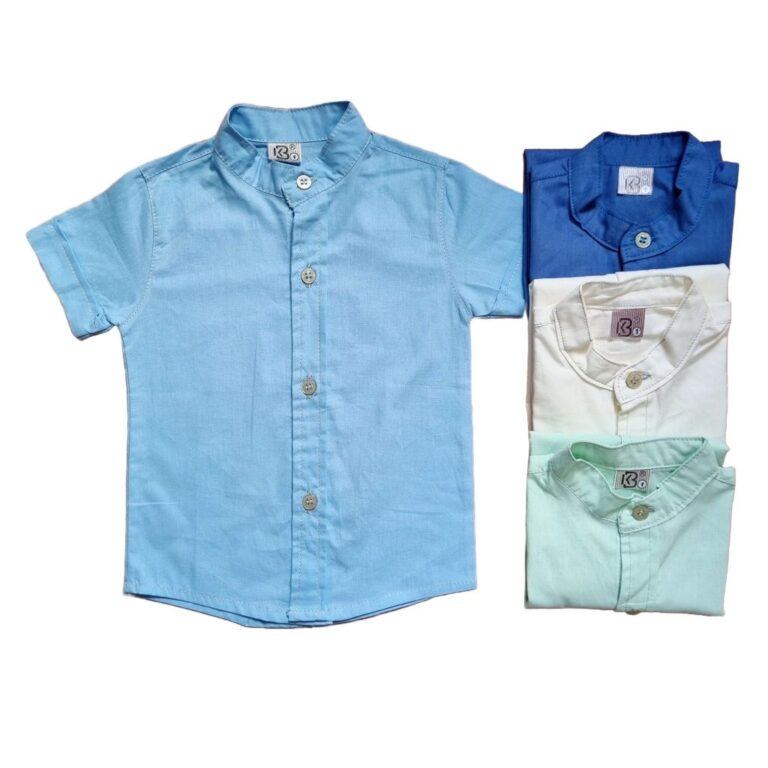 Camisa social infantil menino gola padre 100% algo