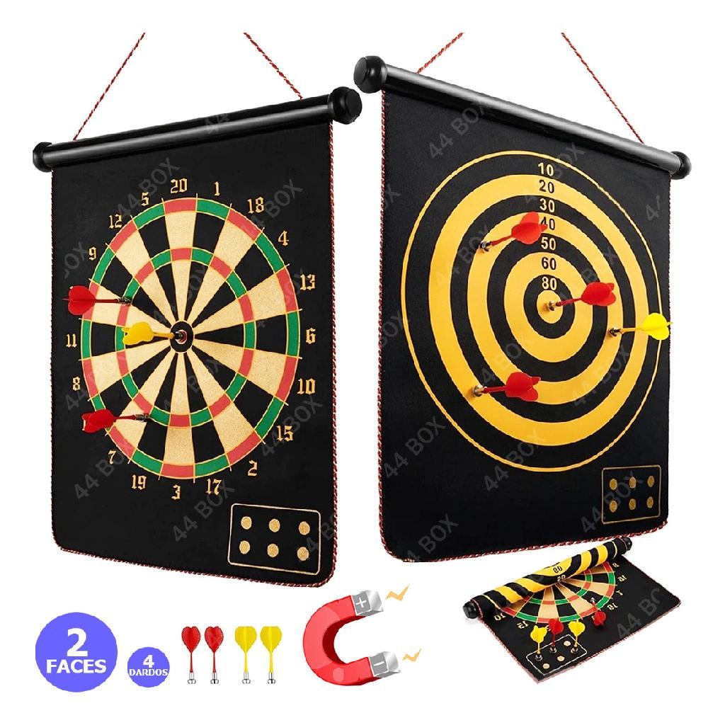Jogo De Dardos Dupla Face com Dardos Magnético Imã Brinquedo