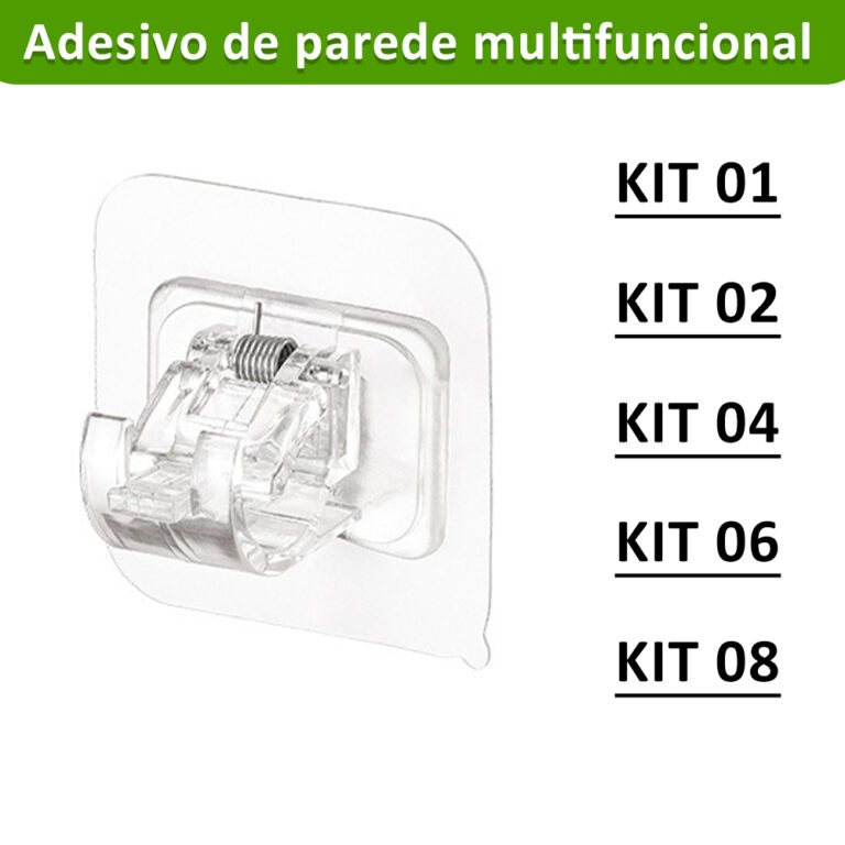 Kit 1/2/4/6/8 Suporte Para Barra de Cortina Adesiv