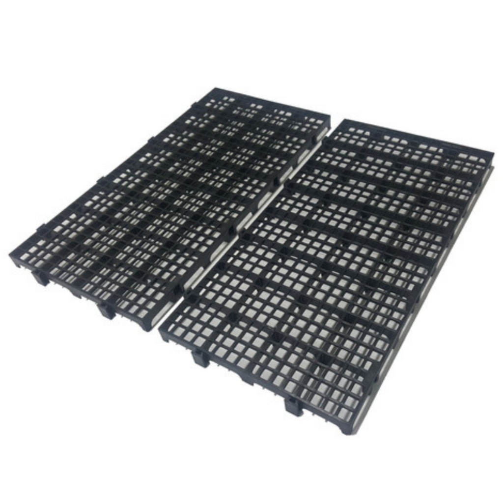 Kit 10 Peças Pallet Estrado Piso Plástico Preto 2,5x25x50 Cm