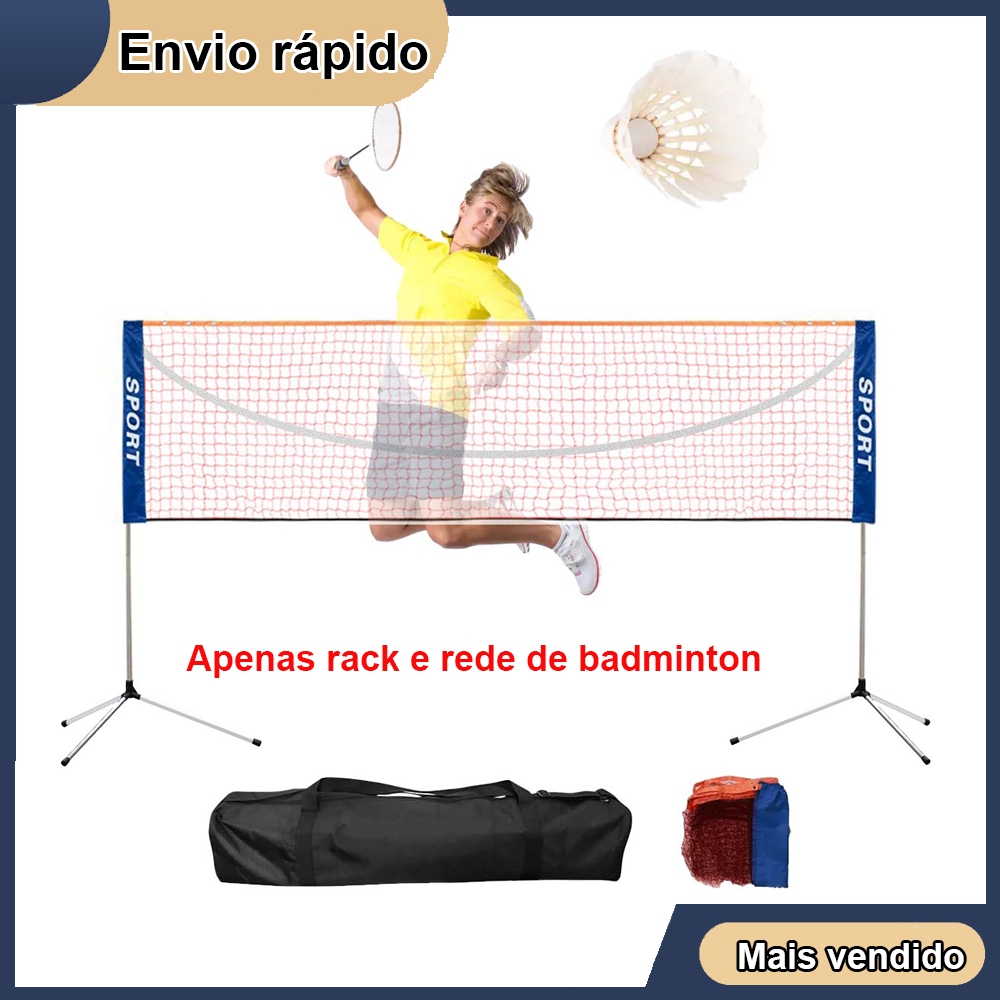 Rede de treinamento portátil padrão de badminton, vôlei, tênis e rede de gol esportivo ajustável ao