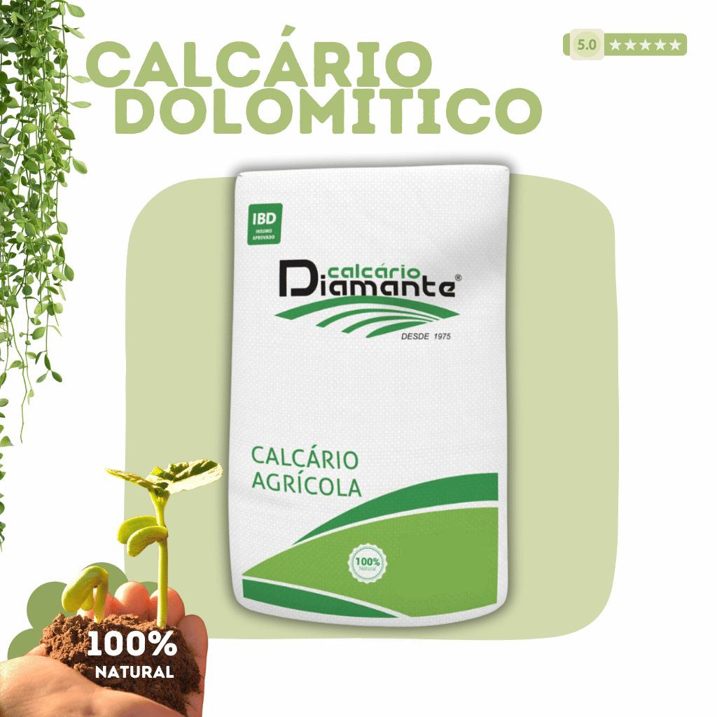 Fertilizante Calcário Dolomítico 10Kg Corretivo de Solo, Nutrição de Plantas, Hortas e Jardinagem