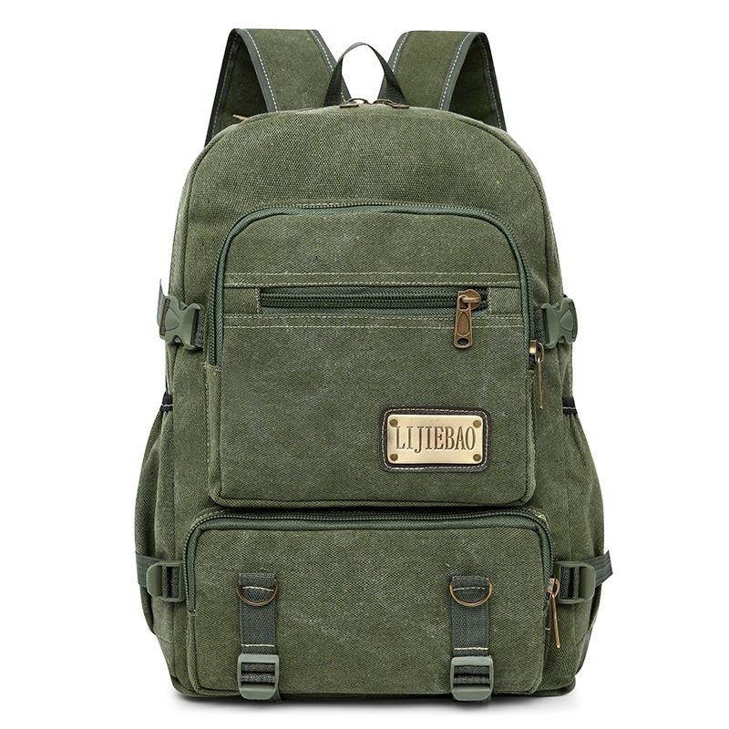Mochila de Lona Vintage Estilosa Vários Compartimentos Viagem e Estudos 2501