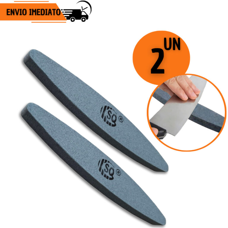 Kit 2 Pedra de Amolar Afiar Tipo Canoa Faca Tesour