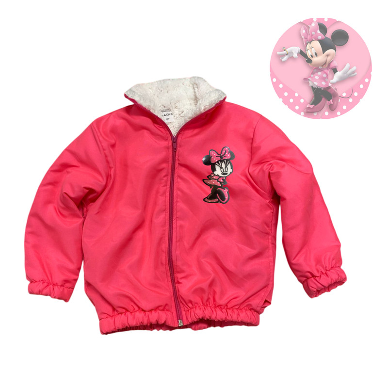 Casaco Blusa de Frio Infantil Inverno Jaqueta Forrada Minnie