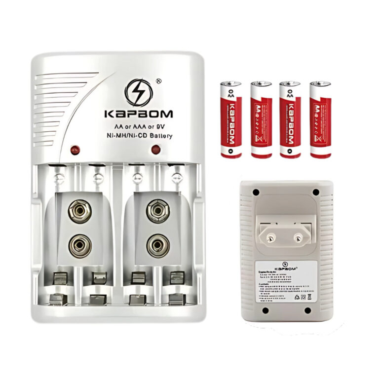 Kit Carregador de Pilhas + 4 AA Recarregáveis Mul