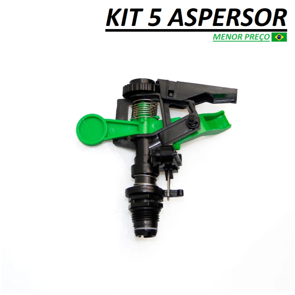 Kit até 5 Aspersor de Irrigação 360° Setorial Espiga Jardim Automático – Oferta