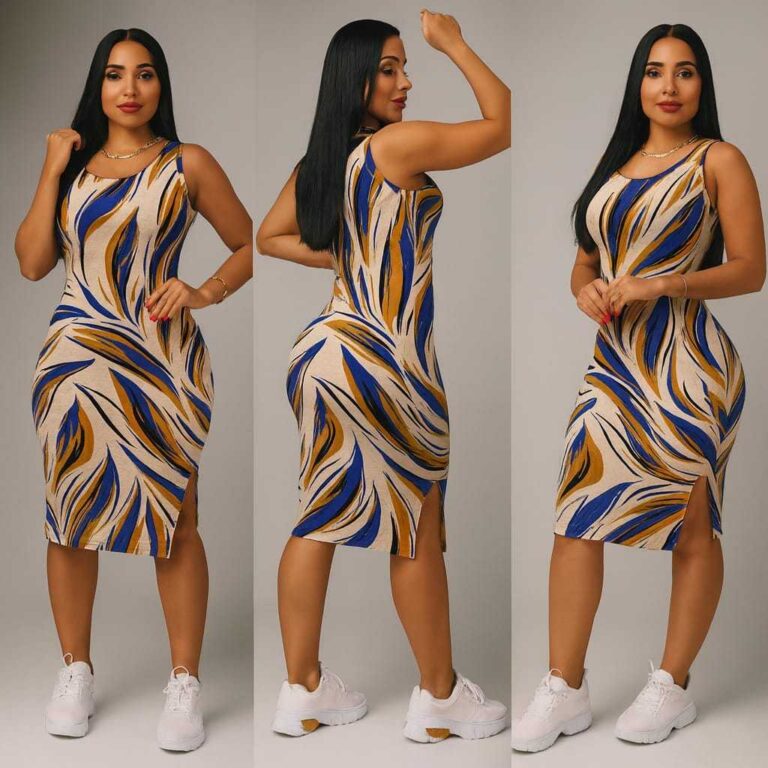 Vestidos Femininos Regata c/ Fendas na Lateraul Te