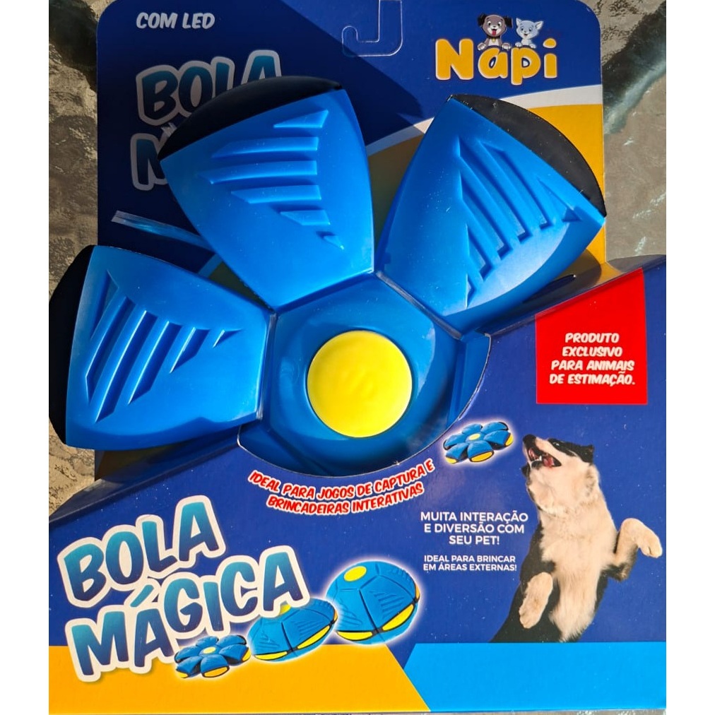 Bola Pelota Pet Interativa Cão Cachorro Mágica Disco Voador com Led