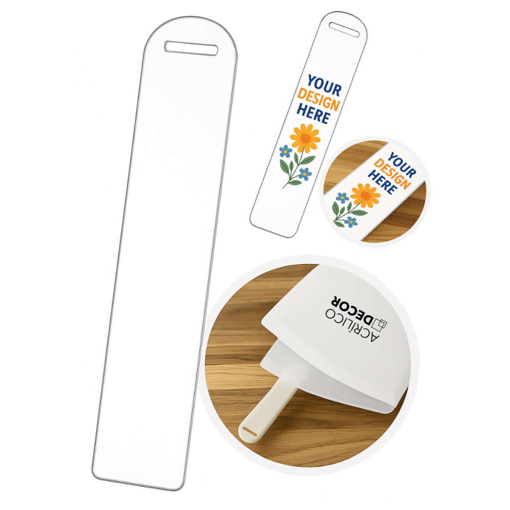 Marca Página em Acrílico KIT (10 – 20) UN – Marcador para Leitura, Personalização Artesanato