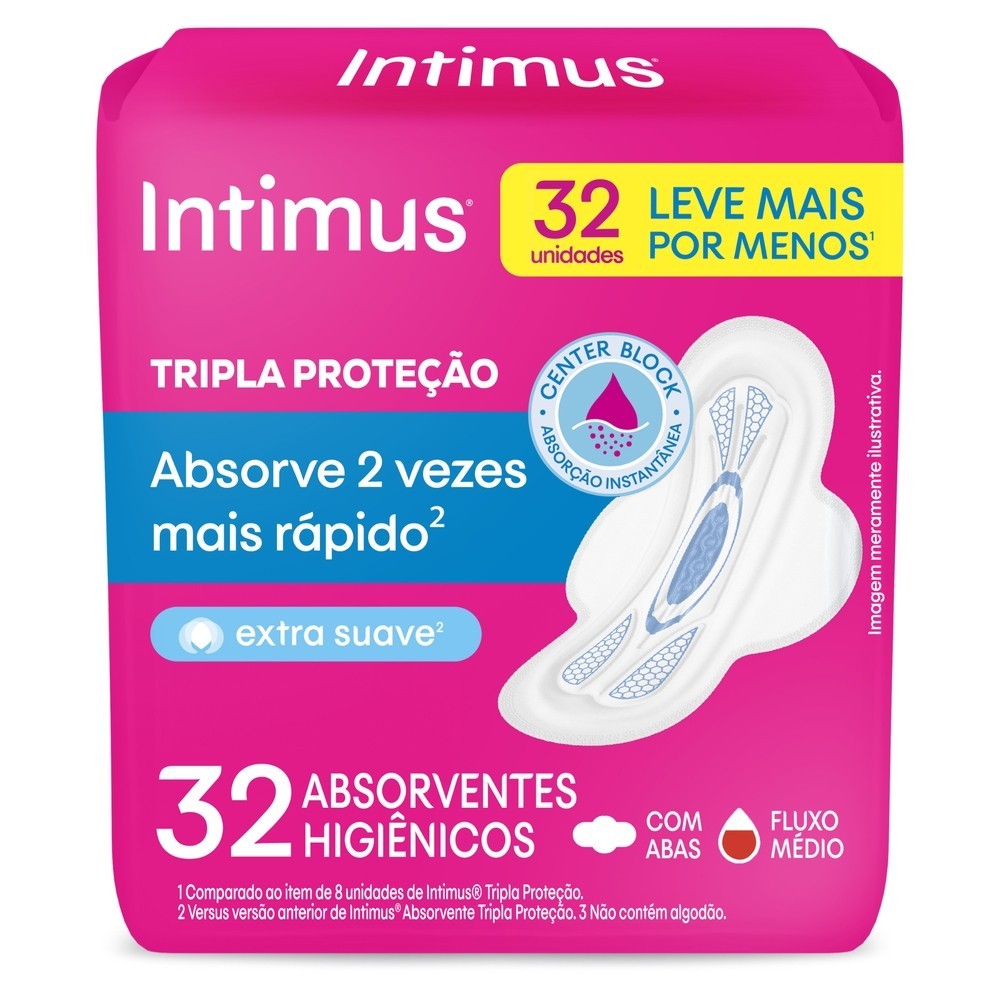 Absorvente Intimus Toda Protegida Dia Suave Com abas – 32 un