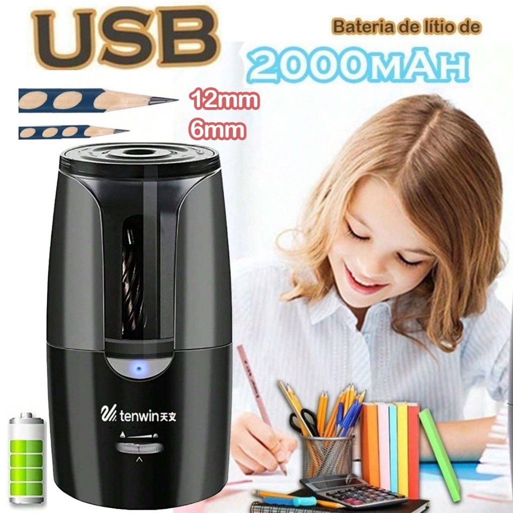 MEDOOSI-Apontador De Lápis Elétrico USB Automático/Material De Papelaria Para De Cor Mecânica Crianç