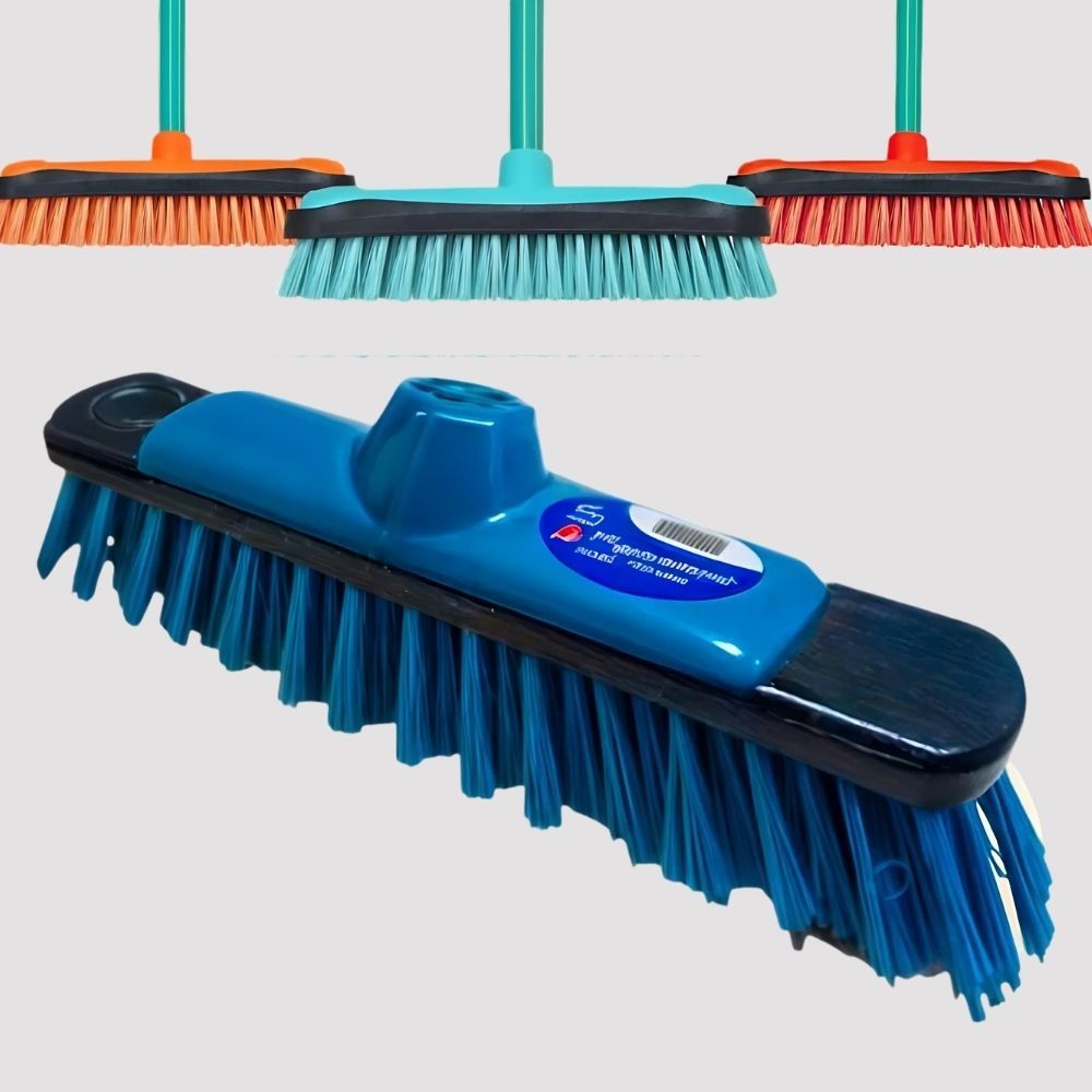 Vassoura Esfregão Limpeza Pesada Calçada Quintal Cerdas Duras Com ou Sem Cabo