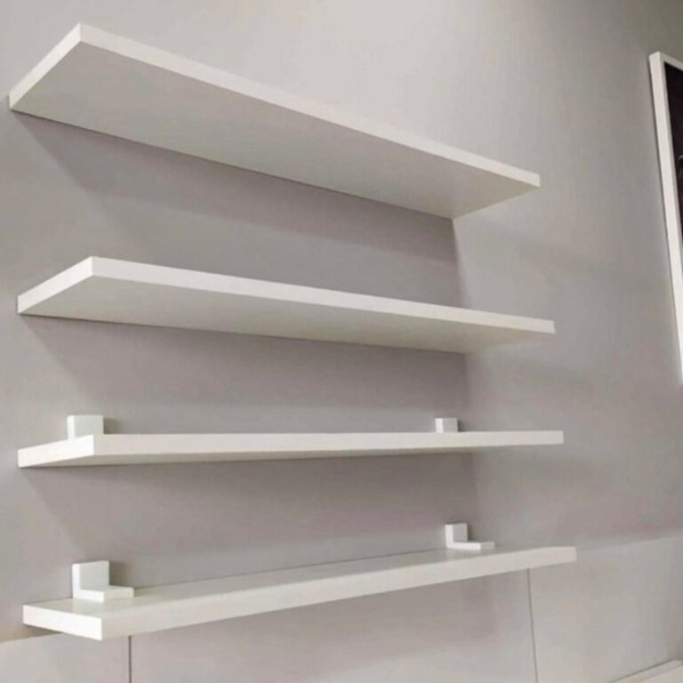 Kit 4 Prateleiras Parede Branca Madeira Mdf