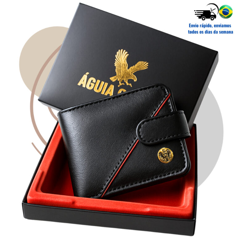 Carteira Masculina Couro Legitimo Luxo Águia Cour
