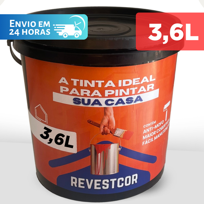 Tinta Parede Acrílica 3,6L Fosca Antimofo Interior e Exterior Diversas Cores Madeira Mdf Gesso Latex