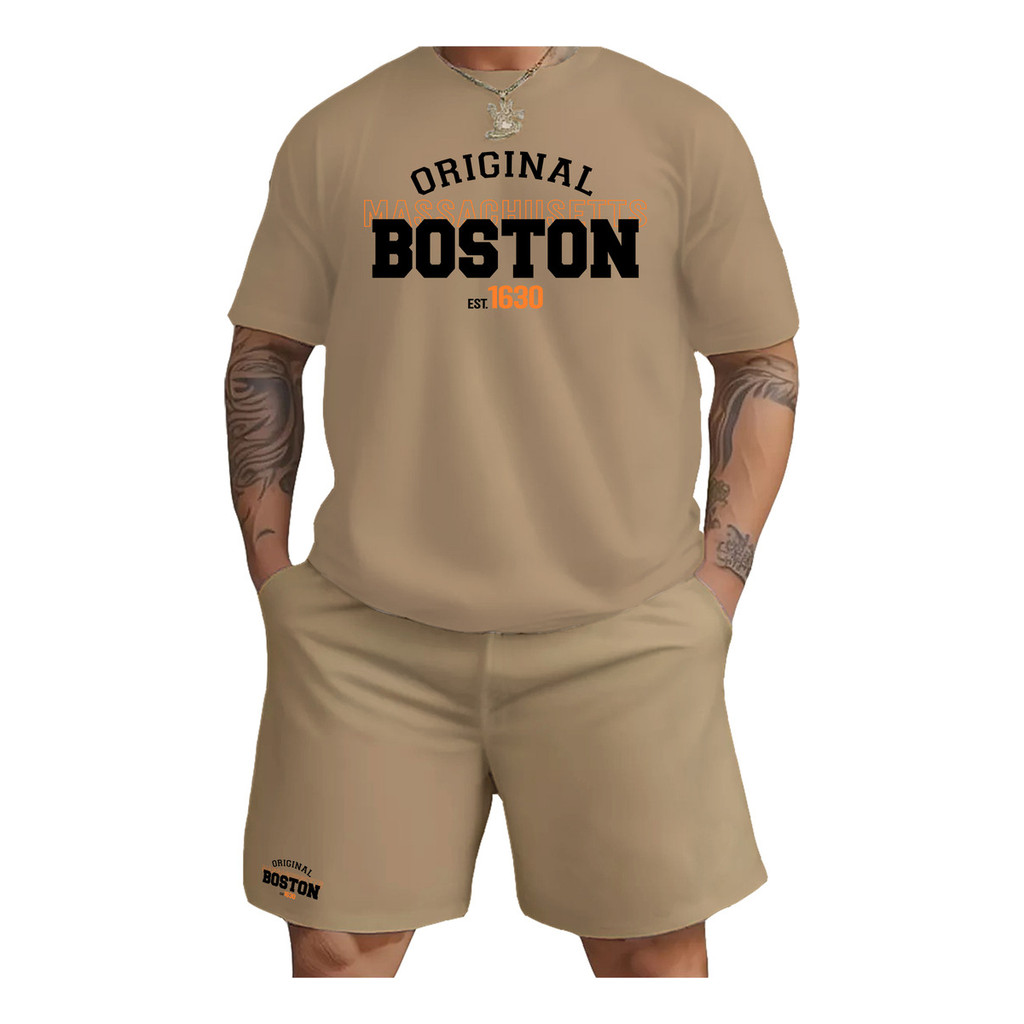 Kit Camiseta + Short Moletom Conjunto Boston 30.1