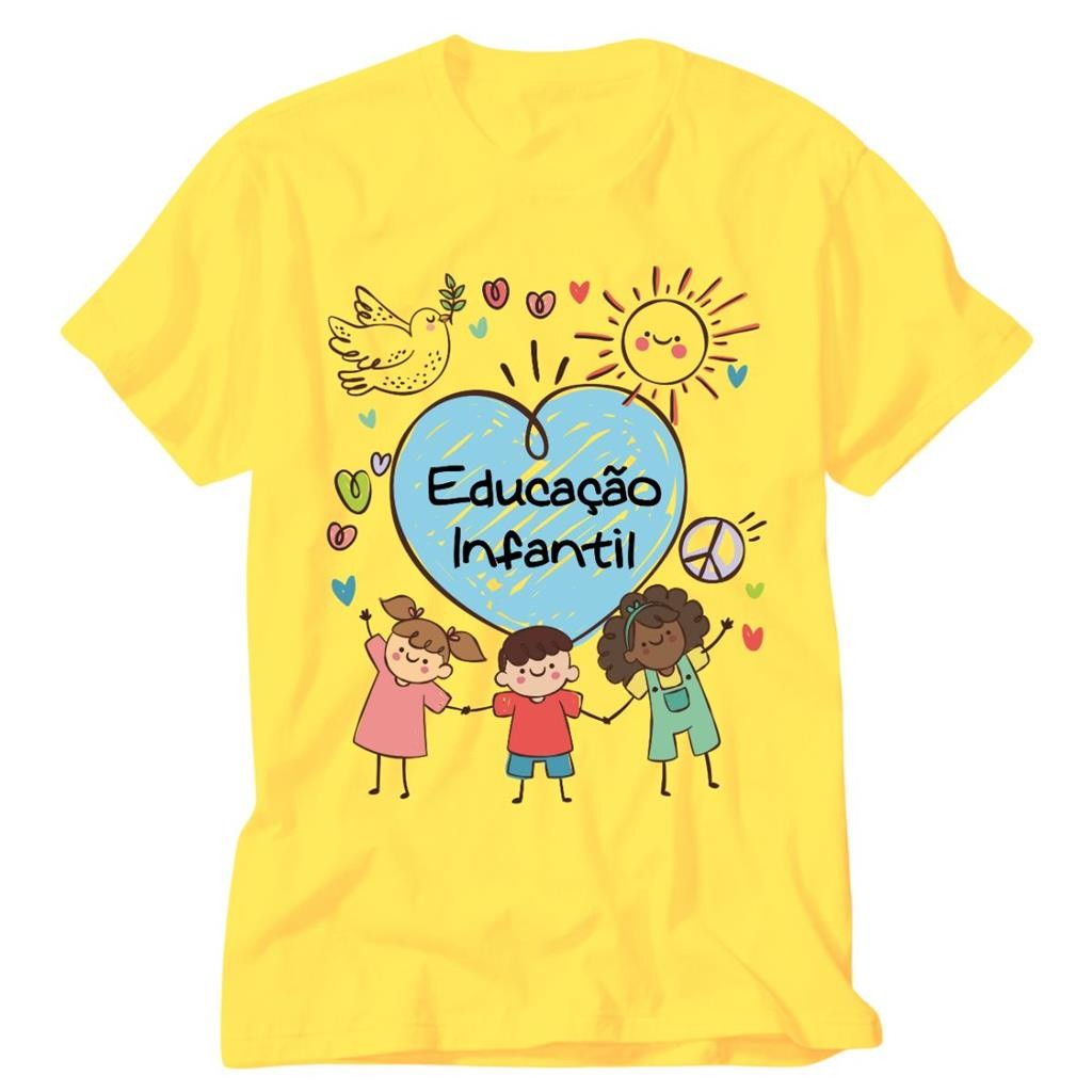 Camiseta Educacao Infantil Professores blusa amarela