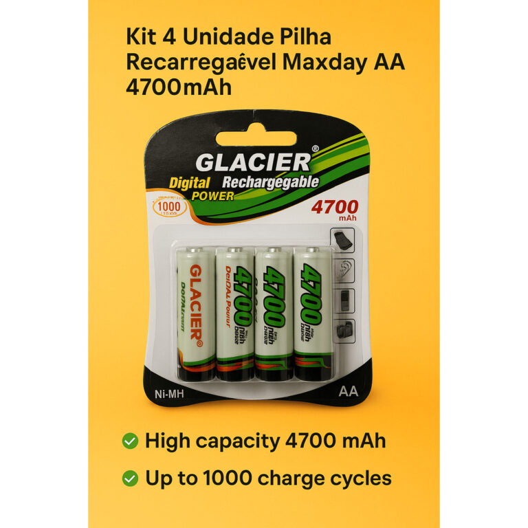 Kit 4 Unidade Pilha Recarregável Maxday AA 4700ma