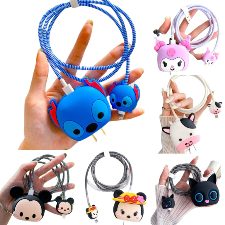 Protetor de Cabo e Fonte Carregador de Celular Kit