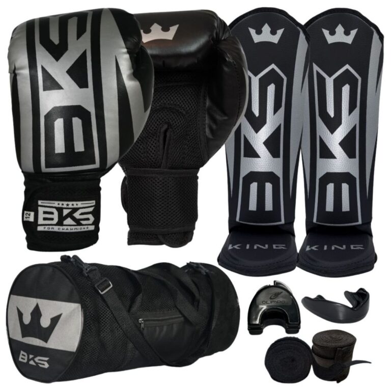 Luva De Boxe Muay Thai Kickboxing + Caneleiras + B