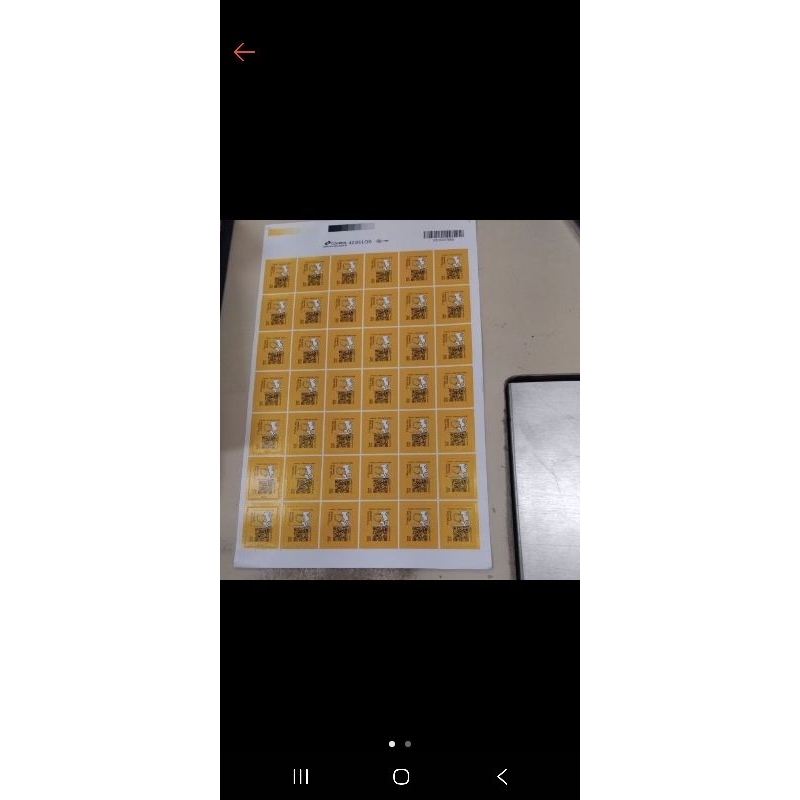 10 selos de primeiro porte Amarelo