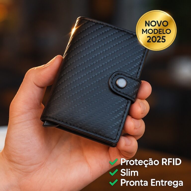 Carteira Masculina Fibra De Carbono Slim Porta Car
