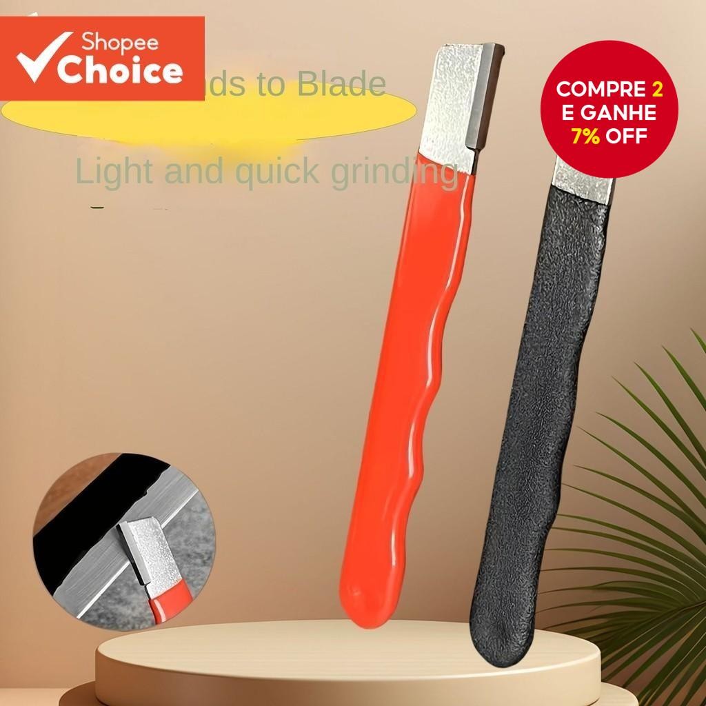 Afiador Profissional de Facas Aço Tungstênio Pedra Diamantada Cabo Antiderrapante Eficiência Afiação