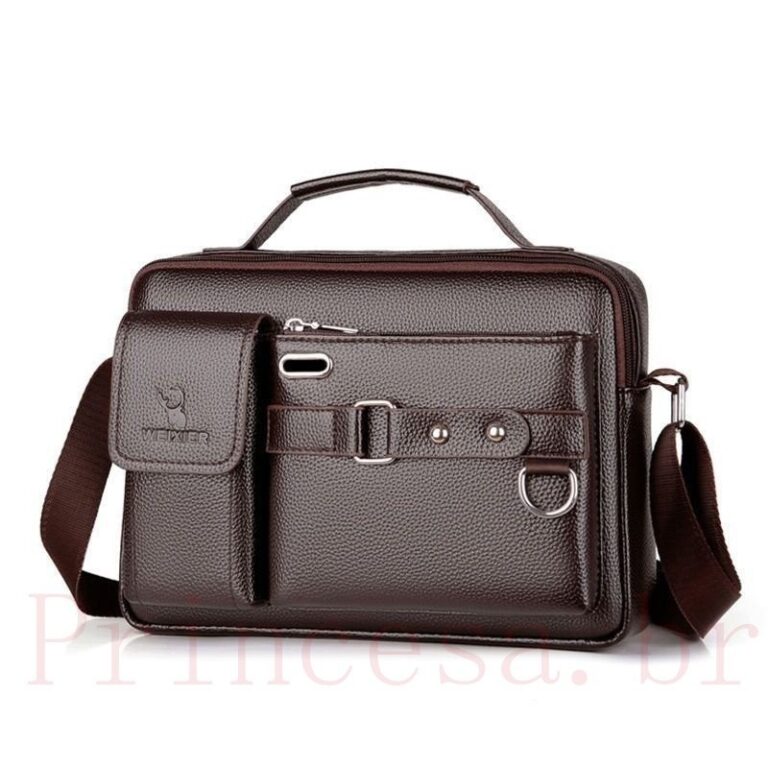 Bolsa De Ombro Social Para Homens/Couro Mensageiro