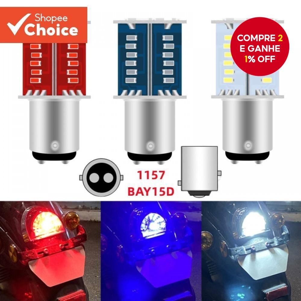 Luz De Freio LED Para Motocicleta-BAY15D Strobe Tail E Stop Signal 12V 30SMD