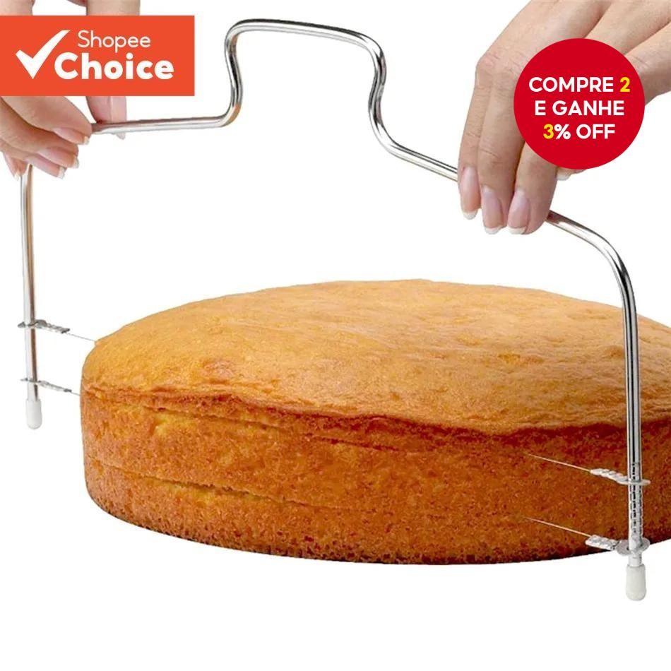 Fatiador De Bolo De Aço Inoxidável Ajustável , Ferramenta De Decoração Com Controle De Altura , Uten