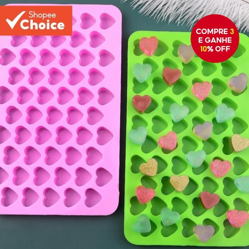 Molde de Chocolate de Silicone Pequeno Coração de Amor Antiaderente para Bolo e Doce