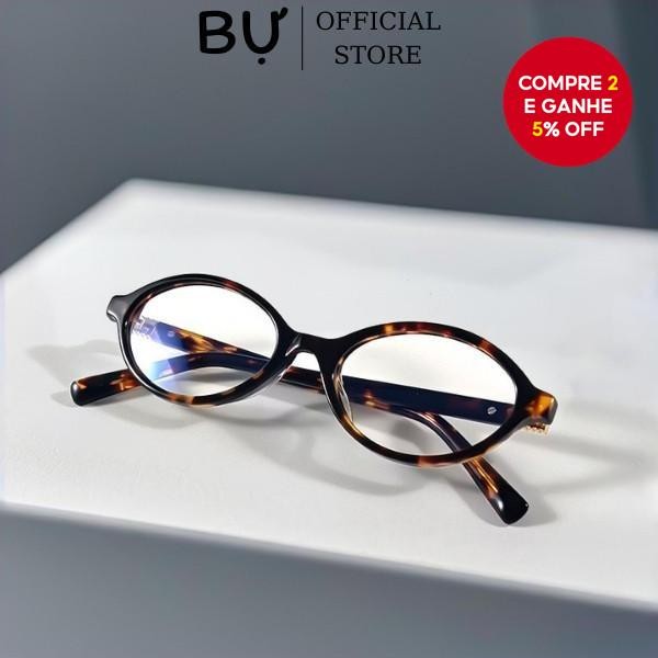 Óculos Ovais Pequenos-UV400 E Luz Anti-Azul Para 