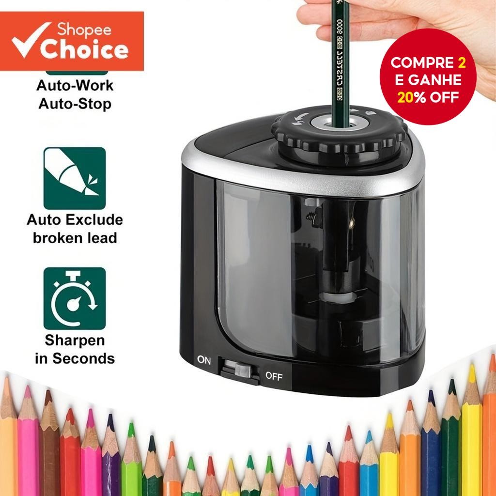 Apontador De Lápis Elétrico Automático-Design De Mesa Para De 6-8 Mm-Perfeito Estudantes E Uso Em Es